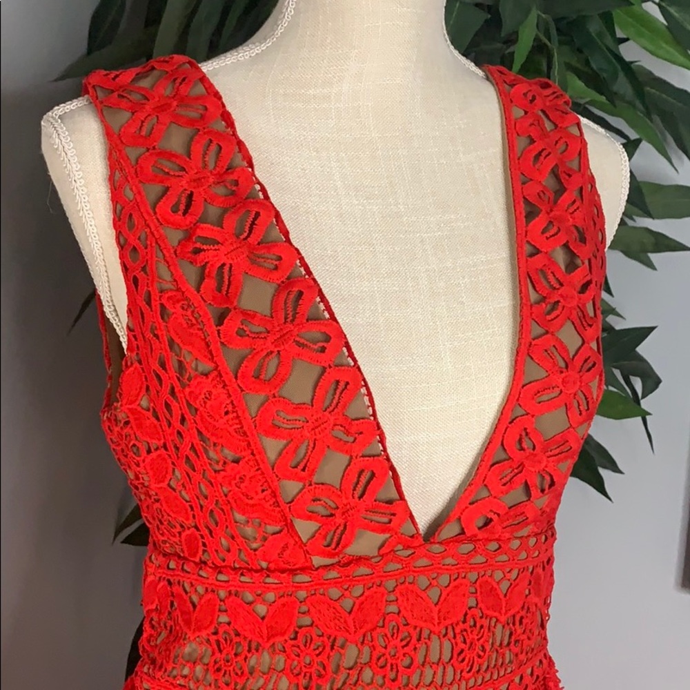 Crochet lace maxi dress